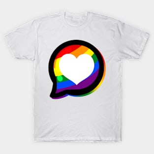 LGBTQ+ Pride Heart Speech Bubble - Gay T-Shirt